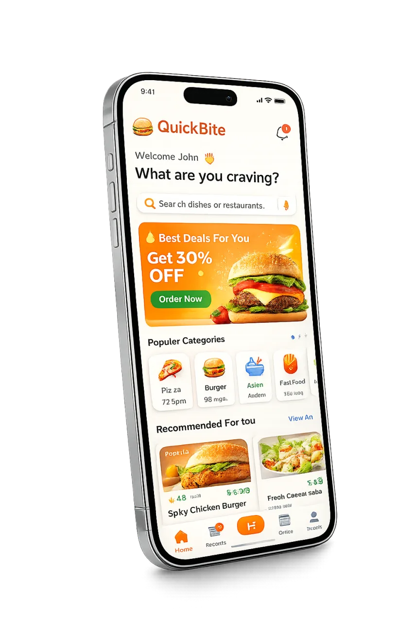 QuickBite app screen